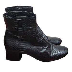 Gianni Barbato archive rare Python Leather black ankle boots shoes Size: EU 39.5